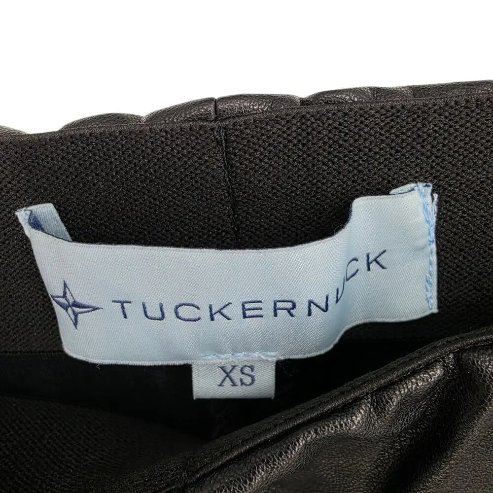 Tuckernuck Black Ashford Faux Leather Elastic Cropped Kick Flare Pants Size XS